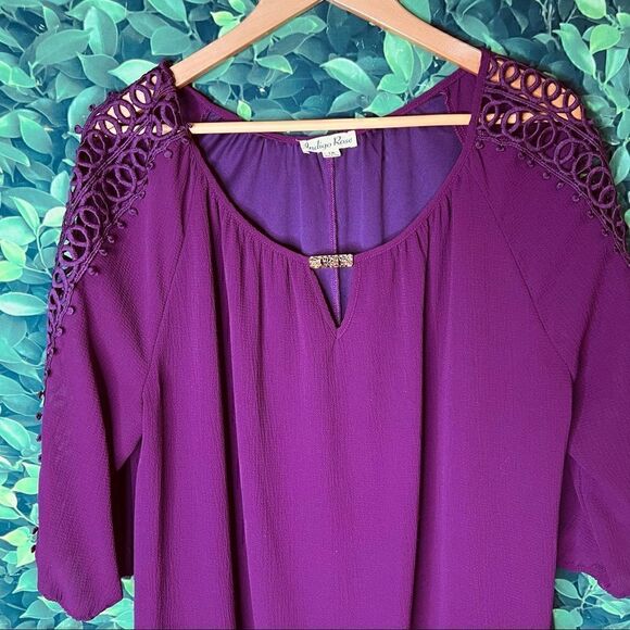 Indigo Rose burgundy casual / party dress plus size 1X - Picture 11 of 11